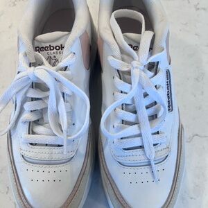 Reebok White Sneakers with Light Pink Accents